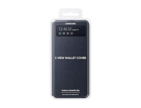 Кожени калъфи Кожени калъфи за Samsung  Кожен калъф тефтер оригинален активен S-VIEW EF-EN770PBEGWW за Samsung Galaxy Note 10 Lite N770F черен